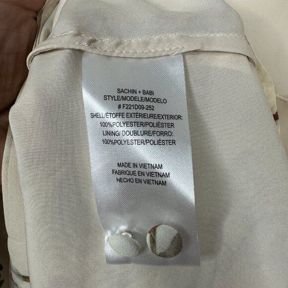 NWT SACHIN + BABI Bevvy Dress in Eggshell Venetia Petals Floral Chiffon Mini 0 - Picture 11 of 14